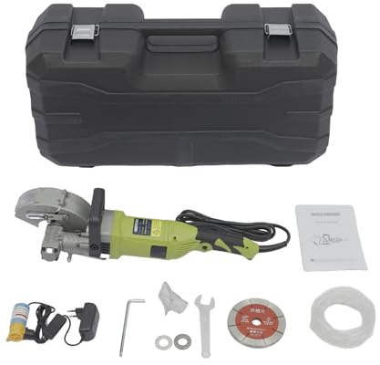 Ranuradora de pared para suelo, sierra circular y hoja de sierra de 120 mm, verde, 4000 W, profundidad y ancho de ranura ajustables, incluye accesorios para trabajos de pared precisos