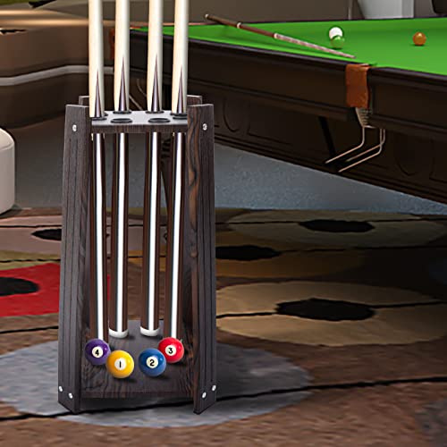 WEIGR Support de queue de billard multi-trous pour 8 queues de billard, accessoires pour écoles, salle de billard et club, salon, bars, 30 x 30 x 60 cm (marron)