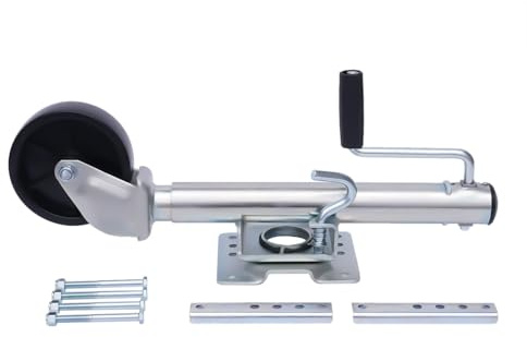 QICBYING Trailer Jack Wheel - Bolt-On Swivel Tongue Jack - Boat Trailer Jack, Automatic Trailer Jockey Wheel, Heavy-Duty Jockey Wheel, Trailer Nose Wheel 1200 LB, for Trailer Caravan Trailer