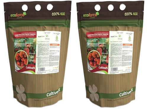 CULTIVERS Abono Calcio Tomates y Pimientos 2x1 kg Ecológico con Acción Inmediata Corrector Carencias Mejora La Fructificación y Refuerza La Resistencia Natural Del Cultivo
