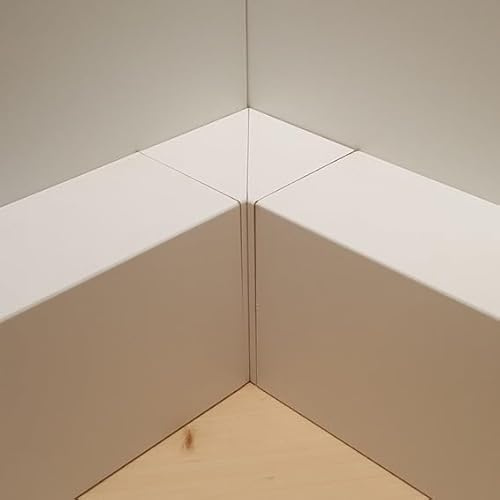 PROVISTON - Angolo interno per listelli di copertura per tubi riscaldanti, 64 x 96 x 400 mm, anima in MDF laminato, bianco, per incollare, clip, viti e chiodi, angoli interni