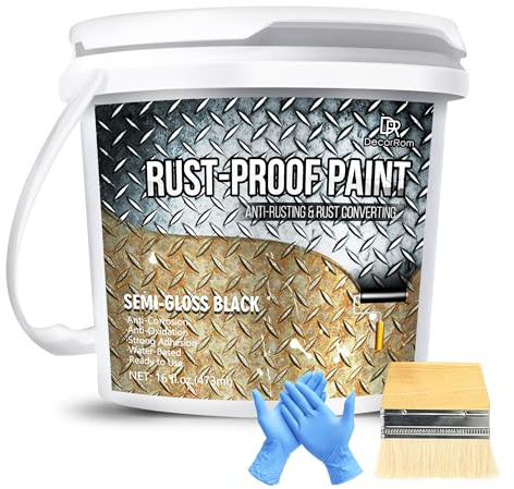 2 in 1 Rust Converter & Metal Primer – 16oz Black Rust Reformer Paint for Metal, Rust Converter Paint for Car Chassis, Trailer & Truck Frame, Heat Resistant Rust Neutralizer, Encapsulator & Inhibitor