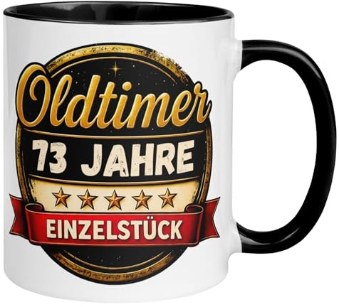73. Geburtstag Mann Geschenk Tasse | Oldtimer – 73 Jahre Einzelstück | 73ter Geburtstag - Witziges Geburtstagsgeschenk Männer | Lustige Geburtstagstasse mit Spruch 73 Geburtstag | Made in Germany