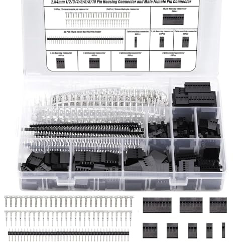 Harrisen 1450 Stück 2,54mm Dupont Stecker Kit, Männlich Weiblich Dupont Gehäuse-Steckverbinder 1/2/3/4/5/6/8/10-polige, Kabel Stecker Buchsen Adapter Anschluss für Kabel, Leiterplatten,PCB