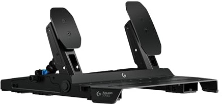 Logitech G RS Pedals – Pedali per simulazioni di corse con freno con cella di carico da 75 kg, posizioni dei pedali regolabili, design modulare, robusto telaio in acciaio estensibile - Nero