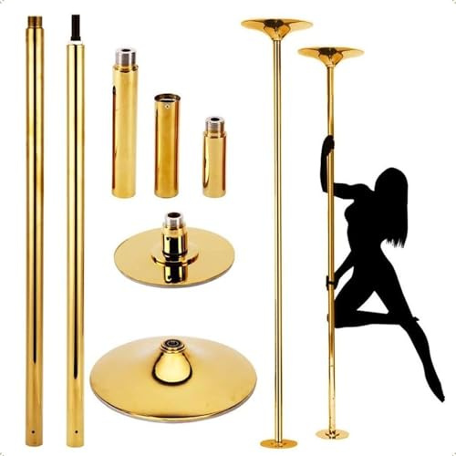 JingNian Barra De Baile Profesional Pole Dance, Giratoria Y Estática De 45 Mm, Altura Ajustable 2,3–2,74 M para Hogar, Club O Entrenamiento, Soporta hasta 200 Kg