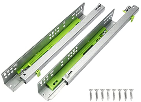 Corredores de cajón de extensión completa, rodamientos de bolas de metal, capacidad de carga de 45 kg, sistema silencioso, fácil instalación