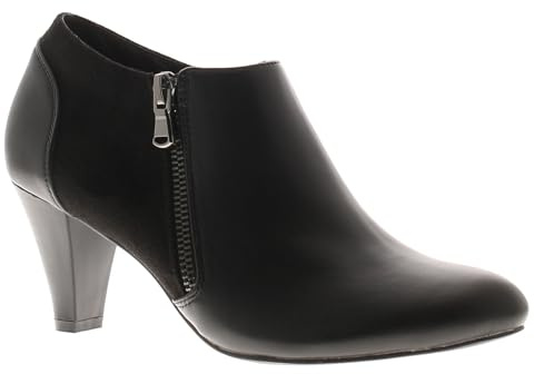 Comfort Plus Claire Womens Ankle Boots - Black Ankle Footwear for Ladies with Zip Fastening. Faux Suede & PU Autumn & Winter Boots for Women Black 6 UK