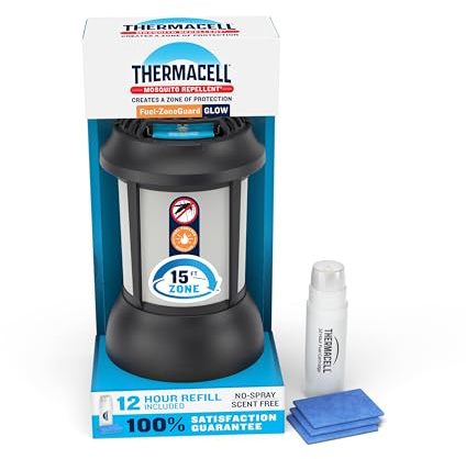 Thermacell Mosquito Repellent Patio Shield Lantern; Includes 12-Hour Refill; 15 Foot Zone of Protection; Highly Effective Mosquito Repellent for Patio; Bug Spray Alternative; Scent Free