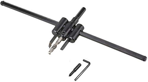 XMHF 30mm to 300mm Adjustable Circle Hole Cutter Drywall Drill Bit Saw Round Cutting Boring Bit Range Wood Working Twist Hole DIY Tools for Wood Plaster Board Plastic Spot