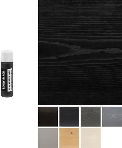 Littlefair's Wood Stain Water-Based - (Black Black) – Non-Toxic, Eco-Friendly & Quick Drying - Easy-to-Apply, Concentrated Formula for All Wood Types – 15ml Tester Pot