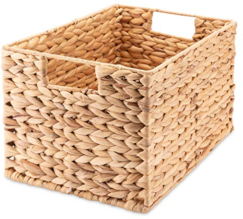 Decorasian Korb Aufbewahrung geflochten aus Wasserhyazinthe - Seegras rechteckig - 32cm x 3 Stück