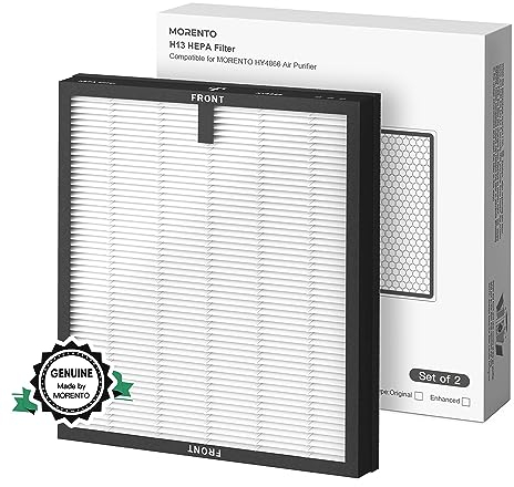 MORENTO HY4866 Original Luftreiniger Ersatzfilter, Echter HEPA Filter wird verwendet, um Staub Tierhaare Rauch Pollen usw. zu filtern Kompatibler HY4866 Luftreiniger 1 Type+2 Pack