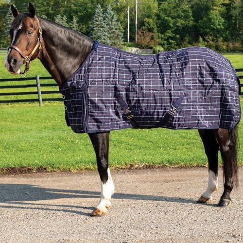 Country Pride Highland 1200D Heavyweight Stable Blanket (78, Navy Plaid)