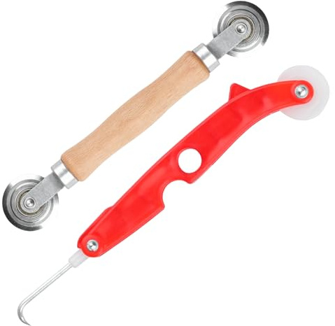 2 stycken verktyg indragare för keder insektsnät kederverktyg spline scooter, verktyg indragare rullare för keder gummisnöre, dubbelhjul kederinrullare tätningspenna för fönster