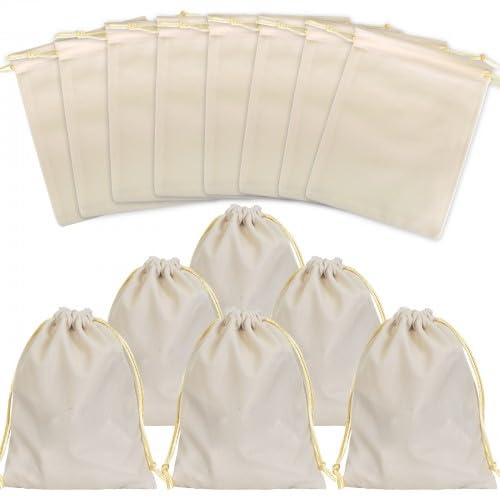 Dokeno 20 Bolsas de Joyería, Bolsas de Terciopelo para Joyería, Bolsas de Regalo con Cordones de Terciopelo Suave, Bolsas para Joyería de Boda y Fiesta 12x15CM (Blanco)