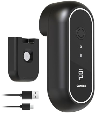 Canslab Turbo Rechargeable Can Opener - Professional Grade Blade, Auto-Stop, LED Battery Life Display, Wall-mountable, Side Cut Electric Can Opener for Smooth Edge, Hands-free Operation,USB-C Charging