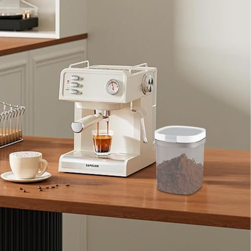 ZoeQide Boite à Café Hermétique Bocaux de Conservation Avec Couvercles et Cuillère, Boite à Café Moulu 800ml Sans BPA pour Préserver La Fraîcheur de La Poudre de Café, des Épices et des Collations