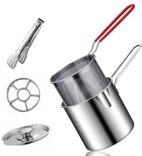 Friteuse, mini-friteuse, en acier inoxydable, poêle avec panier, mini- pour frites tempura