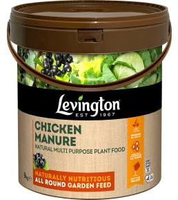 Levington Chicken Manure Multi-Purpose Plant Food 9kg | Natural High-Nitrogen Fertiliser for Vegetables, Fruit & Flowers | Slow-Release Pellets that Improve Soil Structure | Ideal for Large Gardens