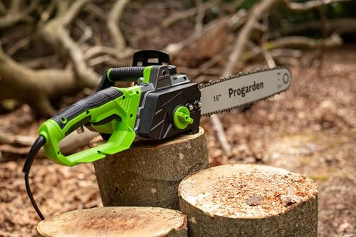 Progarden Electric Chainsaw, 16-inch Bar, 2200W, Green and Black