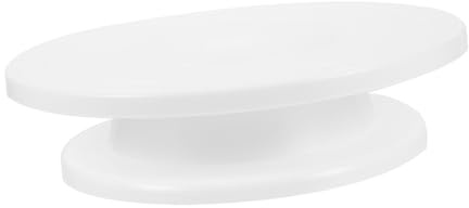 FUNNETOYU Plataforma Giratoria de Pasteles de PP Herramienta de Decoración de Tartas para Repostería y Pastelería Color Blanco
