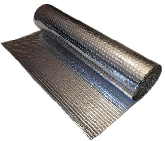 The Stove Wizard Foil Insulation Roll 25m x 60cm Radiator Reflector Panels for Floor Roof Wall and Ceiling Heat and Vapour Barrier Energy Saving Bubble Foil Wrap