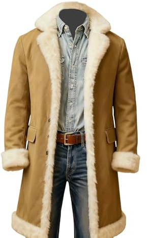 Generisch Veste en fourrure pour homme - Couleur unie - Revers - Manteau d'hiver - Manteau de Noël - Veste polaire chaude - Cardigan - Manteau de Noël - Manteau de transition avec poches - Coupe-vent