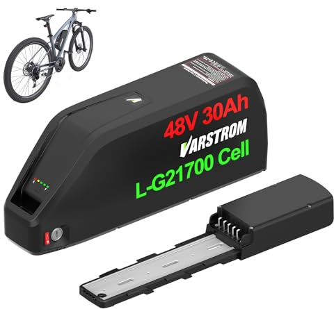 Varstrom Batteri för Ebike, 48 V, 30 Ah, L*/G-celler, 5 000 mAh, 1 440 Wh, lång batteritid för Ebike, litiumbatteri med laddare för Ebike, 2 000 W, 1 500 W, 1 500 W, 350 W, 250 W