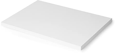 Emuca - Piani per tavolo da pranzo, cucina o scrivania, Piano d'appoggio rettangolare 1150x750mm, Verniciato bianco, Legno