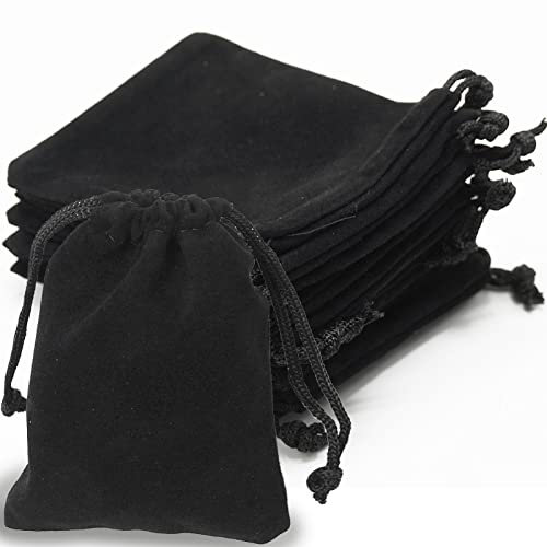 Lot de 10 pochettes à bijoux en velours avec cordon de serrage 9 x 7 cm