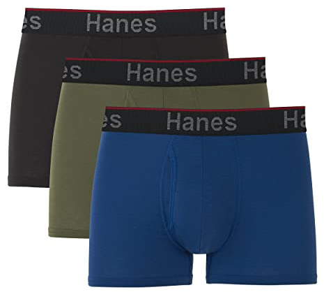 Hanes Men's Total Support Pouch Trunks, Cotton Stretch Underwear for Men, 3-Pack