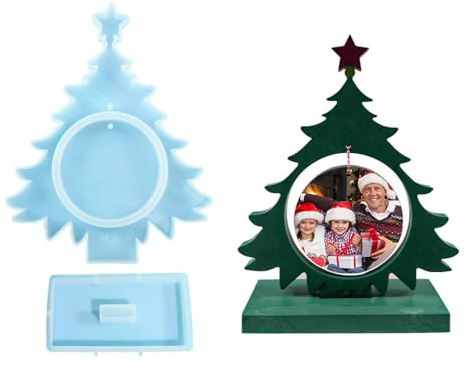 Large Photo Frame Resin Molds, Christmas Tree Shape Silicone Molds for Epoxy Resin, DIY Picture Frame Display Unique Mold for Crafts Making Resin Casting Crafts Table Home Décor