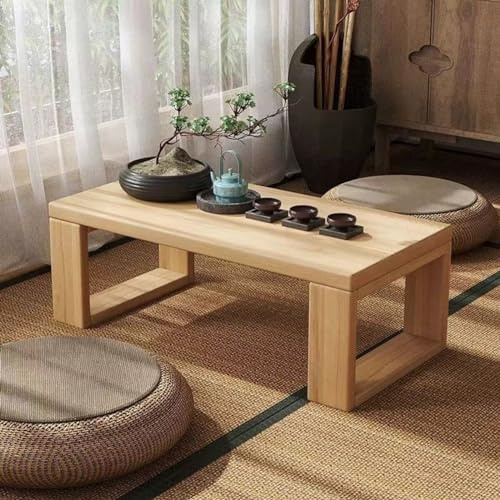 Mwpqbd Foldable Solid Wood Japanese Tea Table Tatami Home Bedroom Sitting windowsill Balcony Small Coffee Table Bay Window Table Outdoor Picnic Table (Length 80cm(31.49IN))