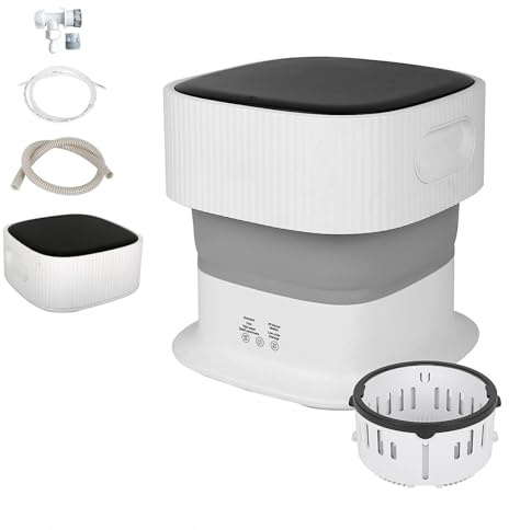 Lavadora Portatil ， Lavadora Portatil 9L Con Luz Azul Y Diseño De Iones De Plata ， Minilavadoras Portatiles para Ropa Interior HigiéNica Limpia