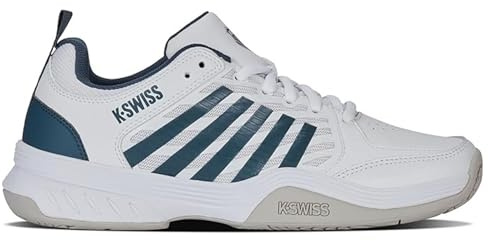 K-Swiss Court Express 2 Chaussures de Tennis pour Homme, Blanches, Stargazer/Bleu Vapeur, Taille 41,5 EU, White Stargazer Vapor Blue, 41.5 EU
