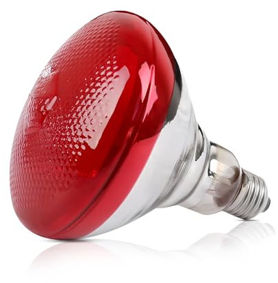 Lampada a luce rossa E27, 150 W, lampada a infrarossi, lampada a raggi infrarossi, luce rossa a infrarossi, luce rossa a infrarossi, per rettili, polli, cani, maiali
