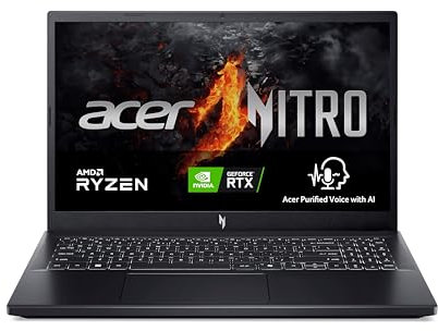Acer Nitro V 15 ANV15-41-R0ZK, Ordenador Portátil Gaming 15.6 Full HD 165Hz (AMD Ryzen 7 7735HS, 16GB RAM, 512 GB SSD, NVIDIA GeForce RTX 4050, Sin Sistema Operativo) Negro, Teclado QWERTY Español