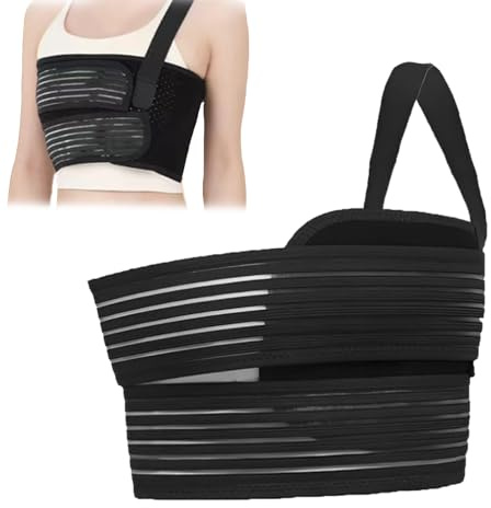 MeYuxg Ceinture De Contention Pour Blessure Aux Côtes,Élastique Breaking Respirant Attelle Réglable Soutien Thoracique,Sangle Cage Thoracique Nervurée Des Côtes Hommes Femmes Douleur Blessures(M)