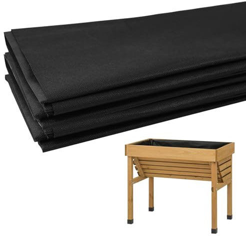 Jingyash Forro de cama de jardín elevado de tela no tejida, 160 x 210 cm, tela de repuesto para macetas elevadas al aire libre, troncos de verduras y macizos de flores de patio, mantiene la tierra y