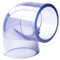 Codo de tubería de PVC transparente, codo de 2 pulgadas PVC 90 grados, accesorios de tuberías de 2 vías, conectores portátiles para la estructura de soporte del jardín de la plataforma de bricolaje