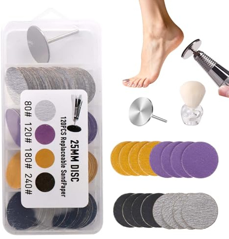 WRENYZK 120 Pcs Sanding Paper Discs with Metal Nail Drill Bit