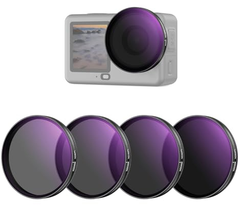NEEWER ND/PL Filtro Juego Compatible con dji Osmo Action 6 Solo, ND8/PL+ND16/PL+ND32/PL+ND64/PL Filtros Objetivos CPL Densidad Neutra Polarizado Revestimiento Multicapa HD Accesorio Action CAM, FL-B3