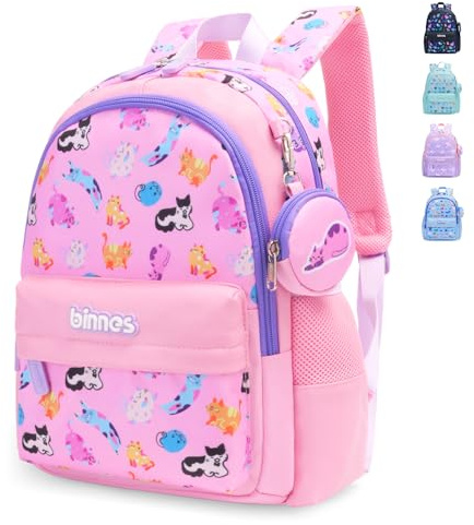 Zaino per bambini per ragazzi e ragazze, zaino leggero per bambini per scuola materna, asilo e viaggi, design con animali carini, zaino per la scuola piccolo resistente per l'asilo nido (Rosa)