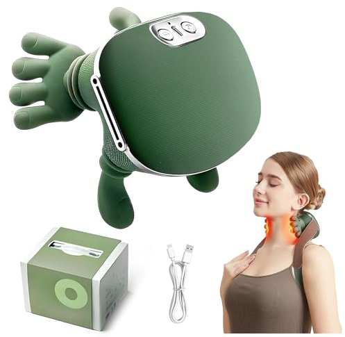KutaKuta 4D Neck Massager Hands, Back Massager with 3 Levels and 2 Temperature for Back and Neck, Massagers for Pain Relief and Muscle Relax, Bionic Shoulder Massager for Women Men