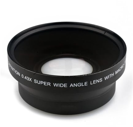 Whoasyst 67 mm professionell vidvinkel fisköga lins makro portion 0,43 x för fotografering