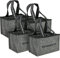 com-four® 4X Flaschentasche - Filztasche mit Henkeln für Getränke - Getränkehalter aus Filz für 6 Flaschen - Faltbarer 6er-Träger für Flaschen bis 0,5 l (04 Stück - Herrenhandtasche)