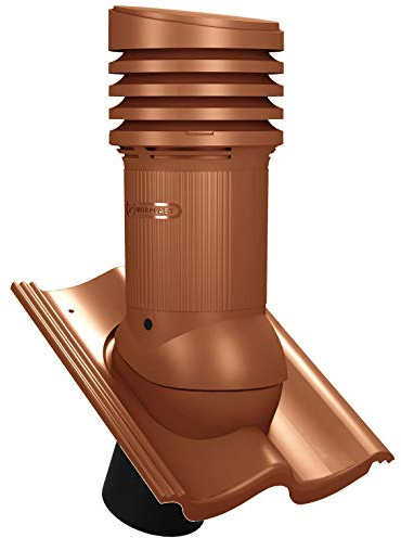 Entlüfterkamin EVO DN150 für Braas - Doppel-S, Nelskamp - S, IBF - Doppel-S, ProDach - Doppel-S Dachziegel Dachlüfter Lüfter (RAL 8004 - Ziegelrot)