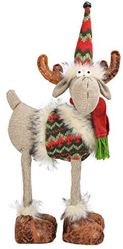 N&T NIETING Christmas Reindeer, 40cm Handmade Reindeer Deer Toy for Xmas Ornaments Holiday Party Decorations