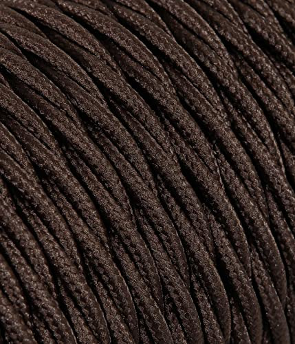 Cable eléctrico trenzado/trenzado revestido de tela, color marrón, sección 3 x 2,50 (20 metros)